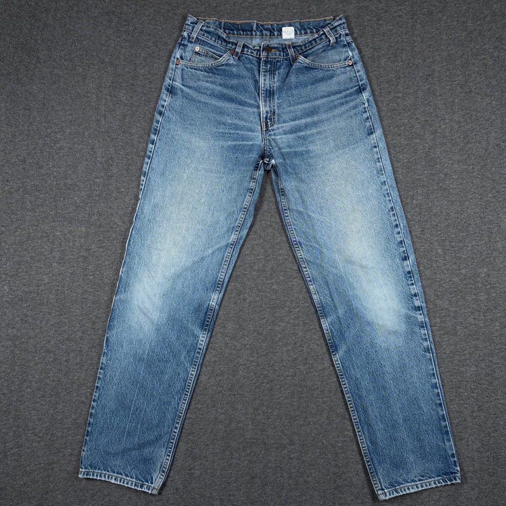 VTG Levis 550 Jeans Mens 34x34 Fits 30x32 Orange Tab Relaxed Tapered Denim 90s